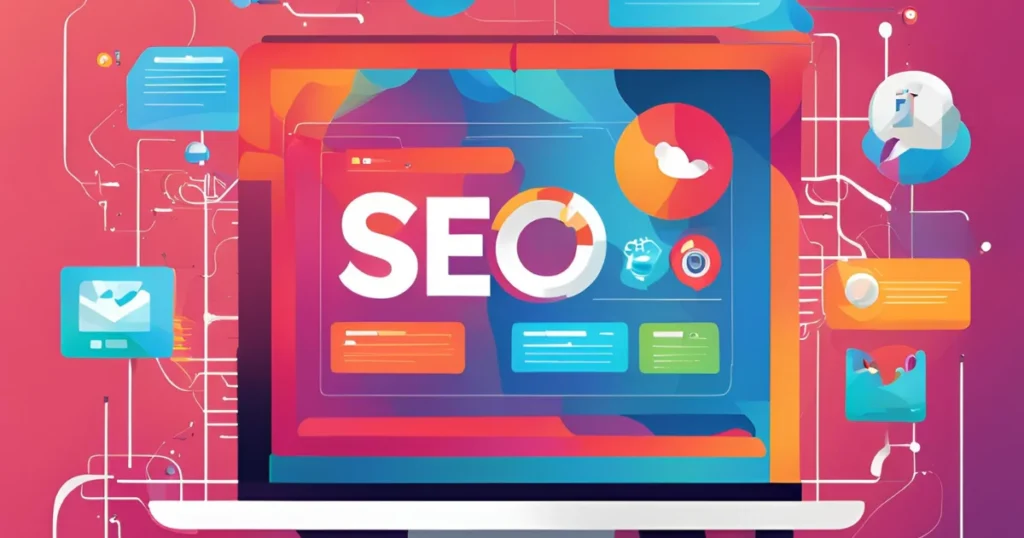 SEO-Optimized Website Displaying Key Metrics on a Computer Screen